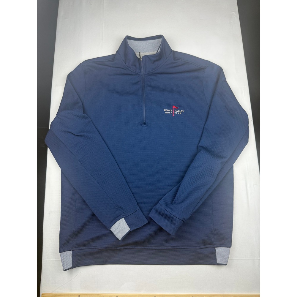 Adidas adiPure Pullover XL Navy Blue Wine Valley Golf Club Quarter Zip Mens